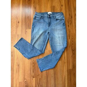 Parker Smith Women's Ankle Slit Cropped Jeans Blue Denim Medium Wash Size 29